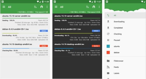 mejores apps para descargar torrents en android descarga peliculas series TV musica ISO linux cliente p2p compartir subida bajada aplicaciones