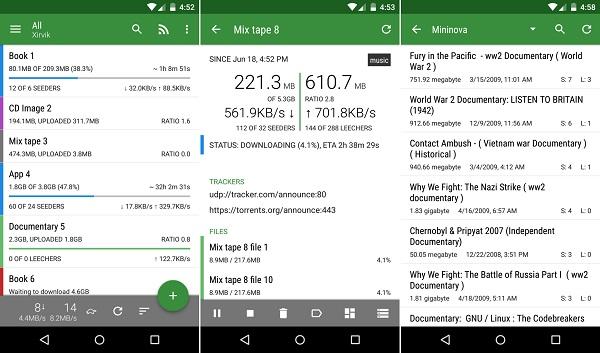mejores apps para descargar torrents en android descarga peliculas series TV musica ISO linux cliente p2p compartir subida bajada aplicaciones