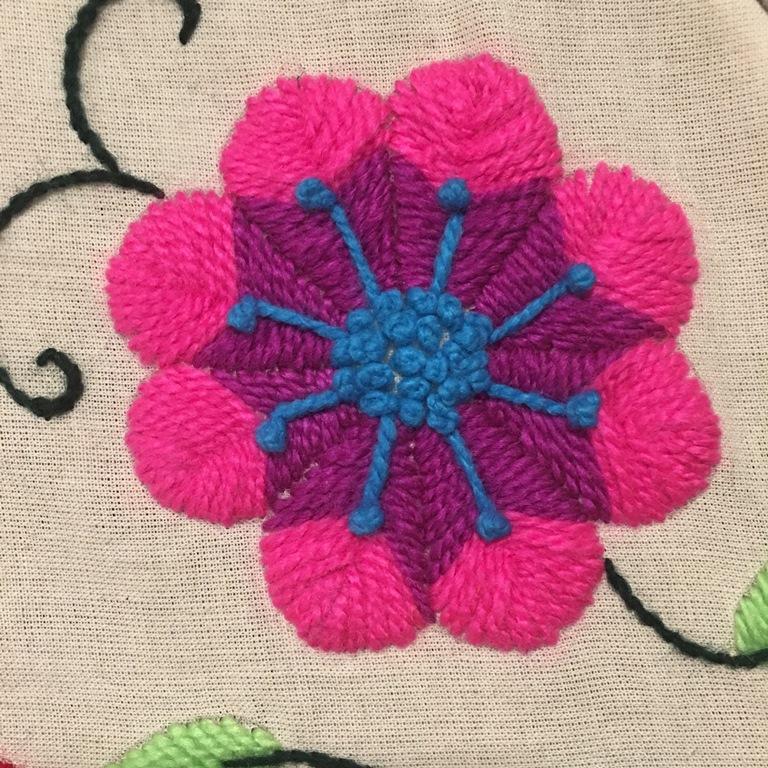 Centro de la flores: punto nudo francés