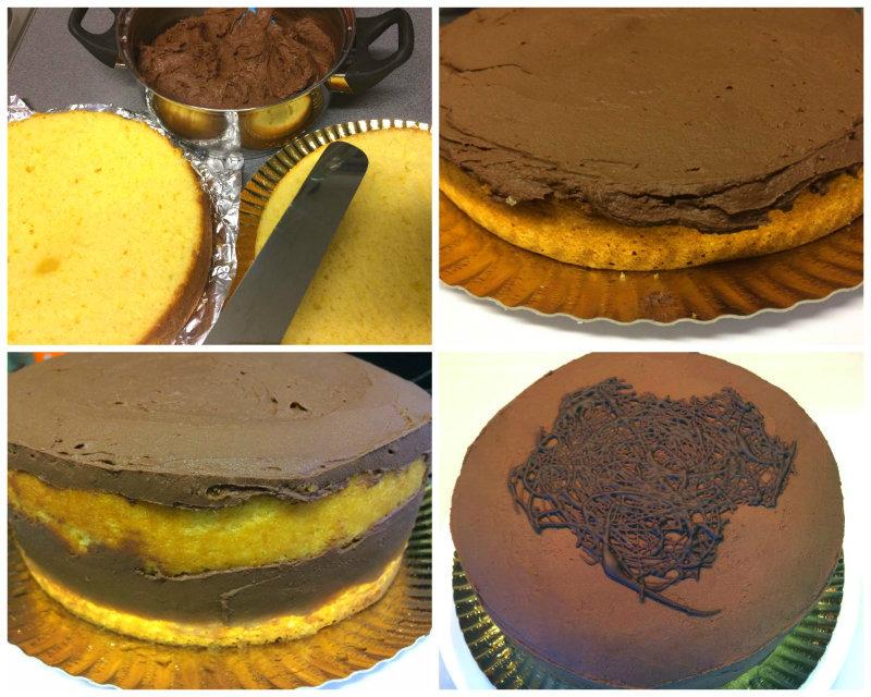 Preparación-final-de-la-tarta-de-naranja-y-chocolate