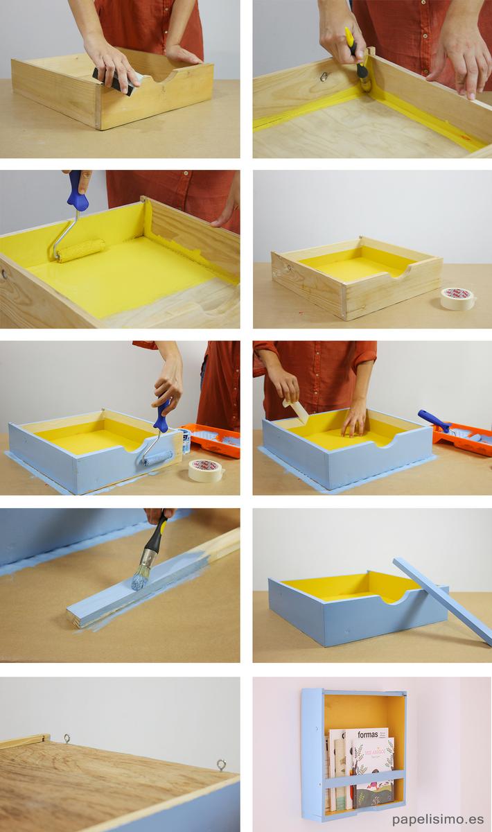como-hacer-estanteria-con-cajon-reciclado-diy-drawer-shelf
