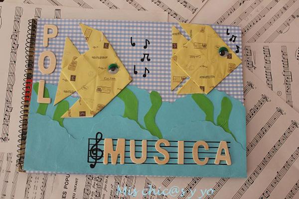 libreta-decorada-con-peces-de-origami