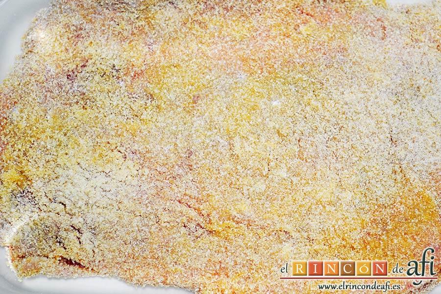 Cachopos asturianos, por último pasarlos por pan rallado