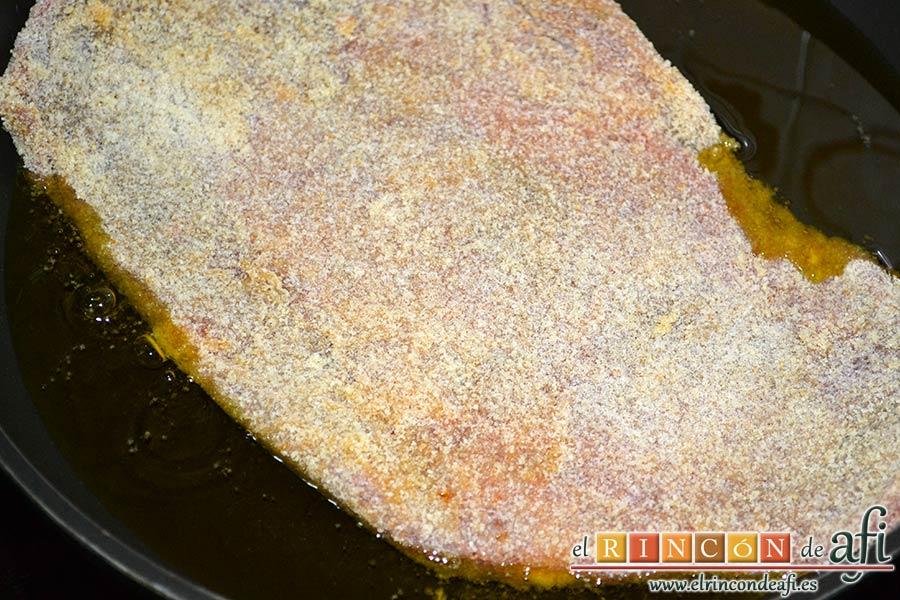 Cachopos asturianos, freír en aceite de oliva