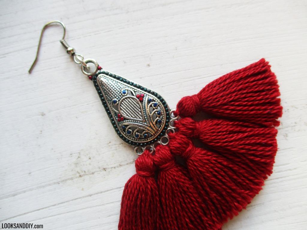 DIY Maxi pendientes con flecos LOOKSANDDIY.COM