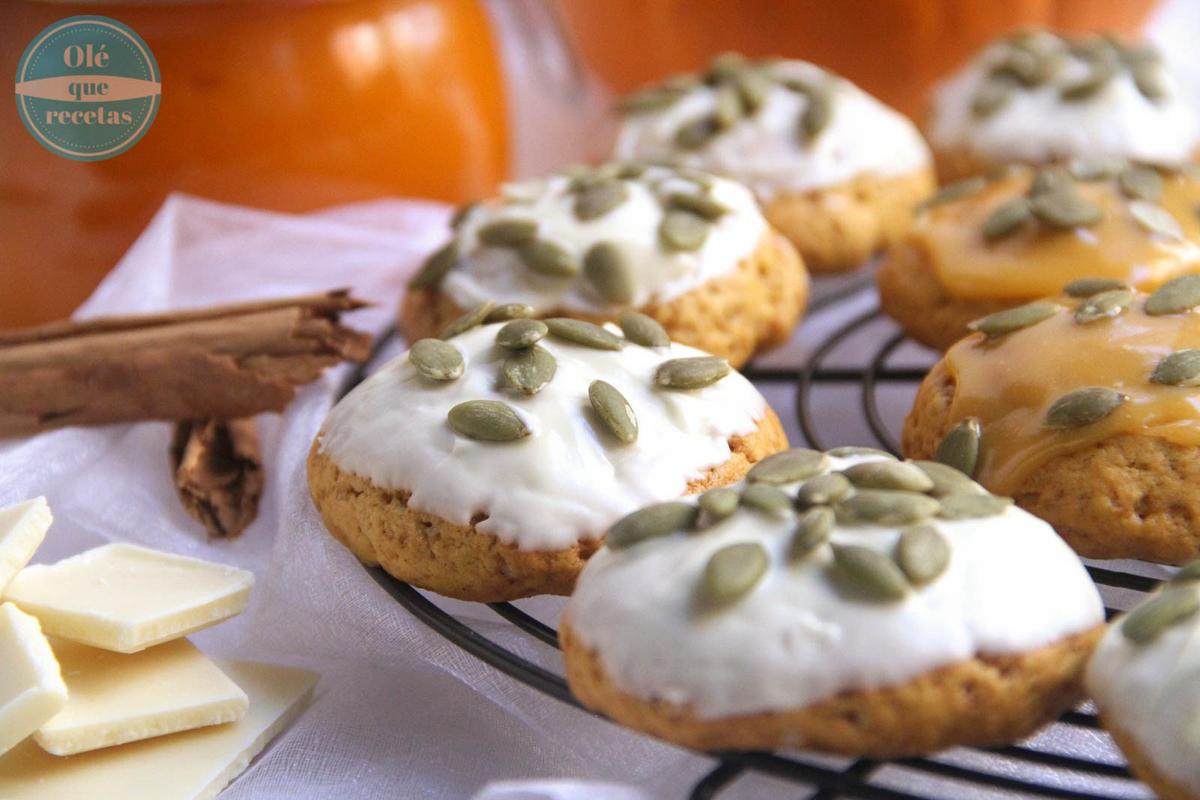 Galletas de calabaza con chocolate blanco