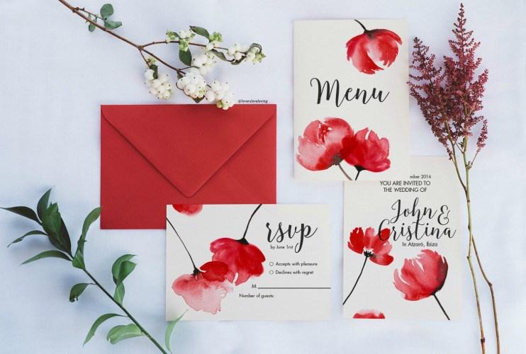 Invitación para una boda romántica