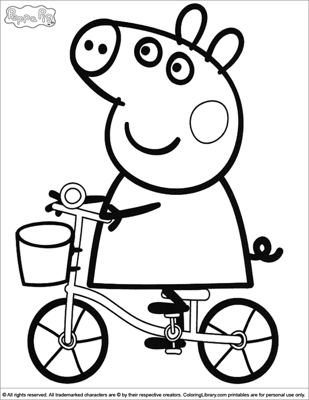 Bicicleta PEPPA PIG para Colorear