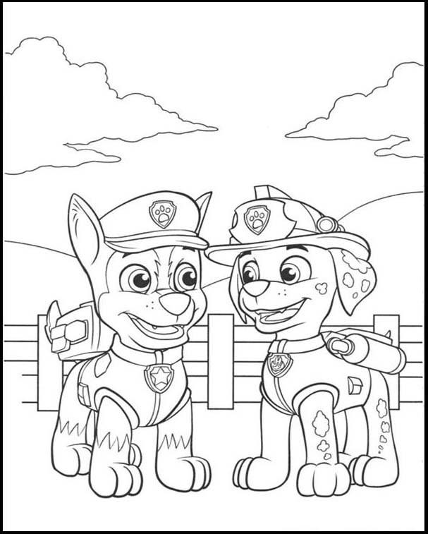 Chase Y Marshall La Patrulla Canina Para Colorear
