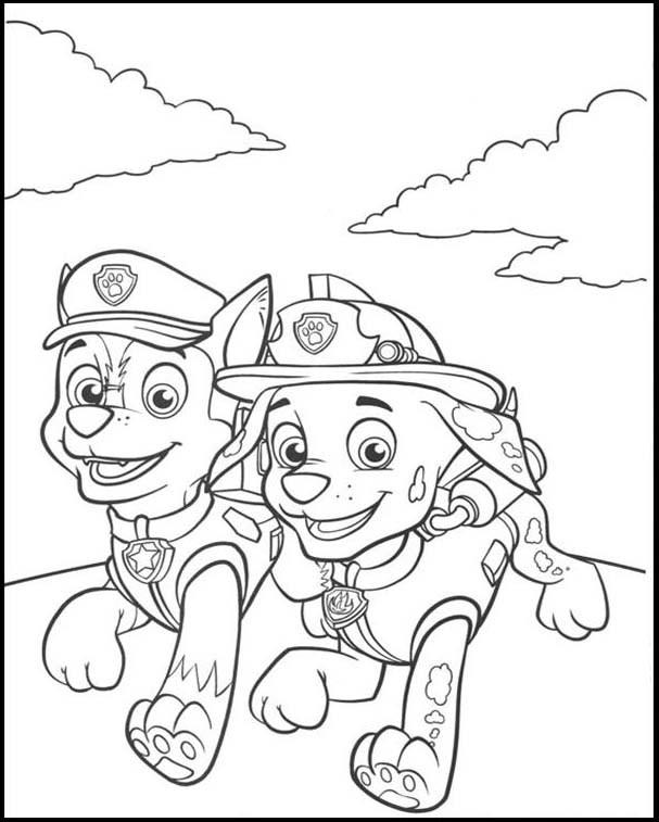 Chase Y Rocky La Patrulla Canina Para Colorear