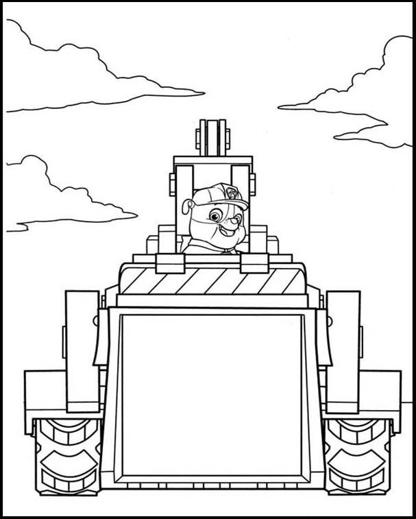 Rubble Y Su Camion La Patrulla Canina Para Colorear