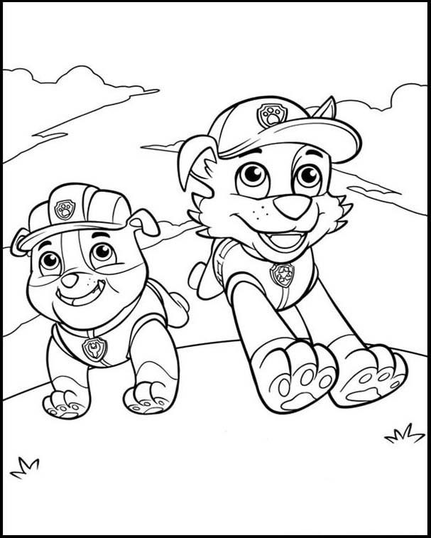 Rubble Y Rocky De La Patrulla Canina Para Colorear