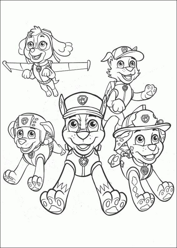 grupo-la-patrulla-canina-para-colorear