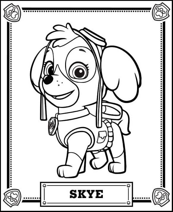 Skye La Patrulla Canina Para Colorear