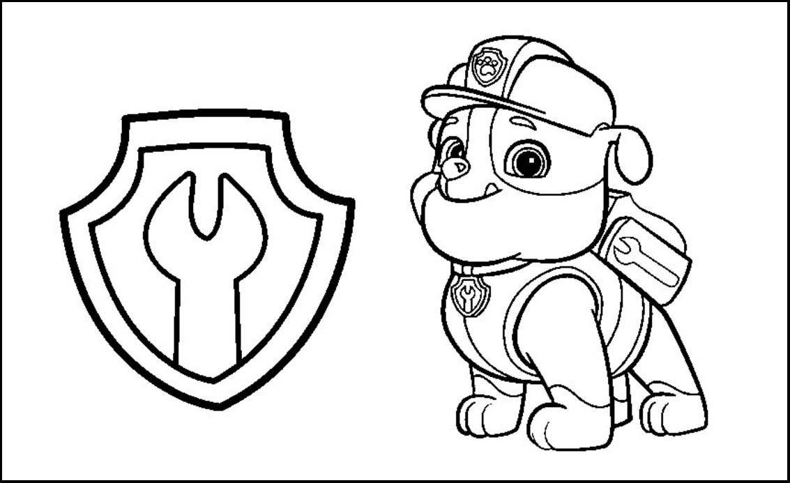 Rubble Escudo La Patrulla Canina Para Colorear