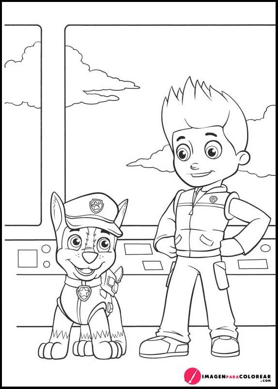 Ryder Y Policia La Patrulla Canina Para Colorear