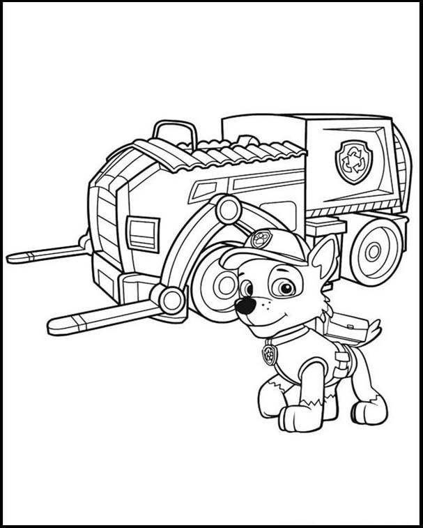 Rocky Y La Grua La Patrulla Canina Para Colorear