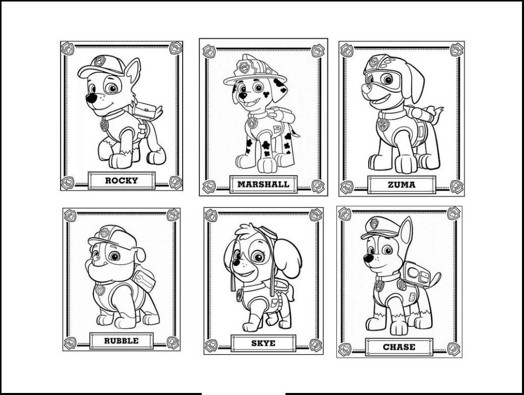 Cartas La Patrulla Canina Para Colorear
