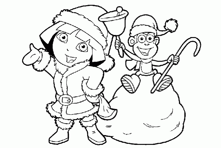 dora-navidad-para-colorear