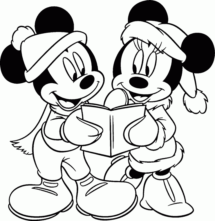 mickey-y-minie-navidad-para-colorear