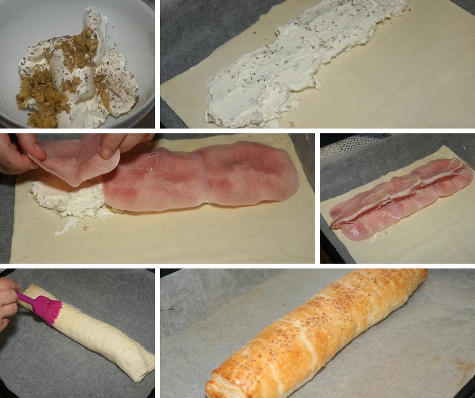 receta rulo de hojaldre relleno