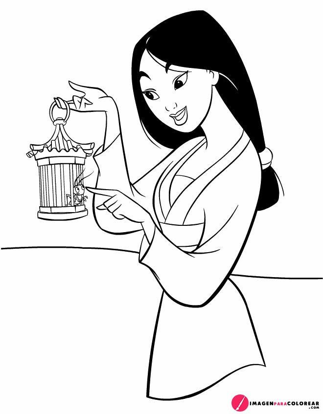 Dibujar Mulan Para Colorear