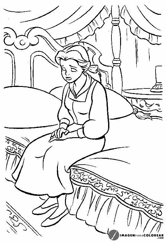 Princesa En La Cama Para Pintar