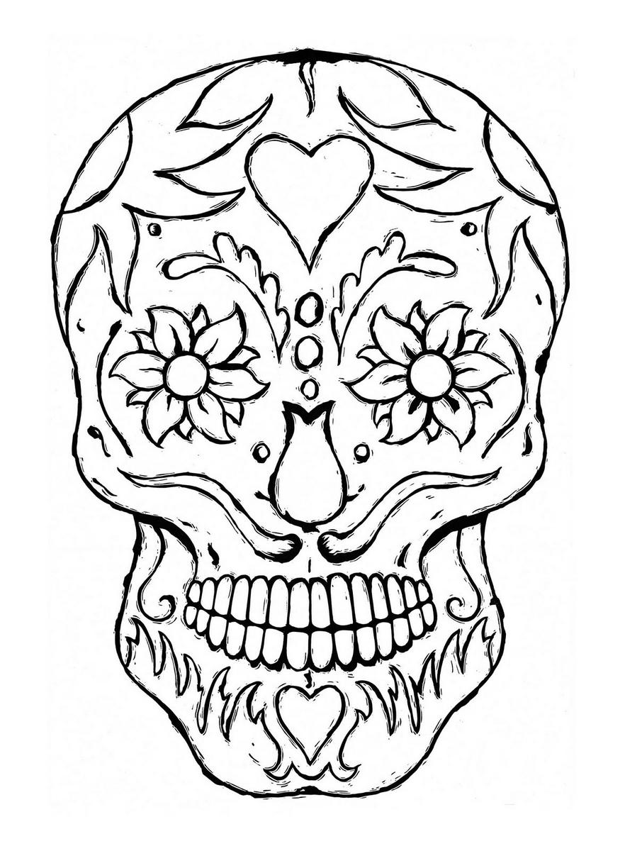 Colorear Calavera Facil