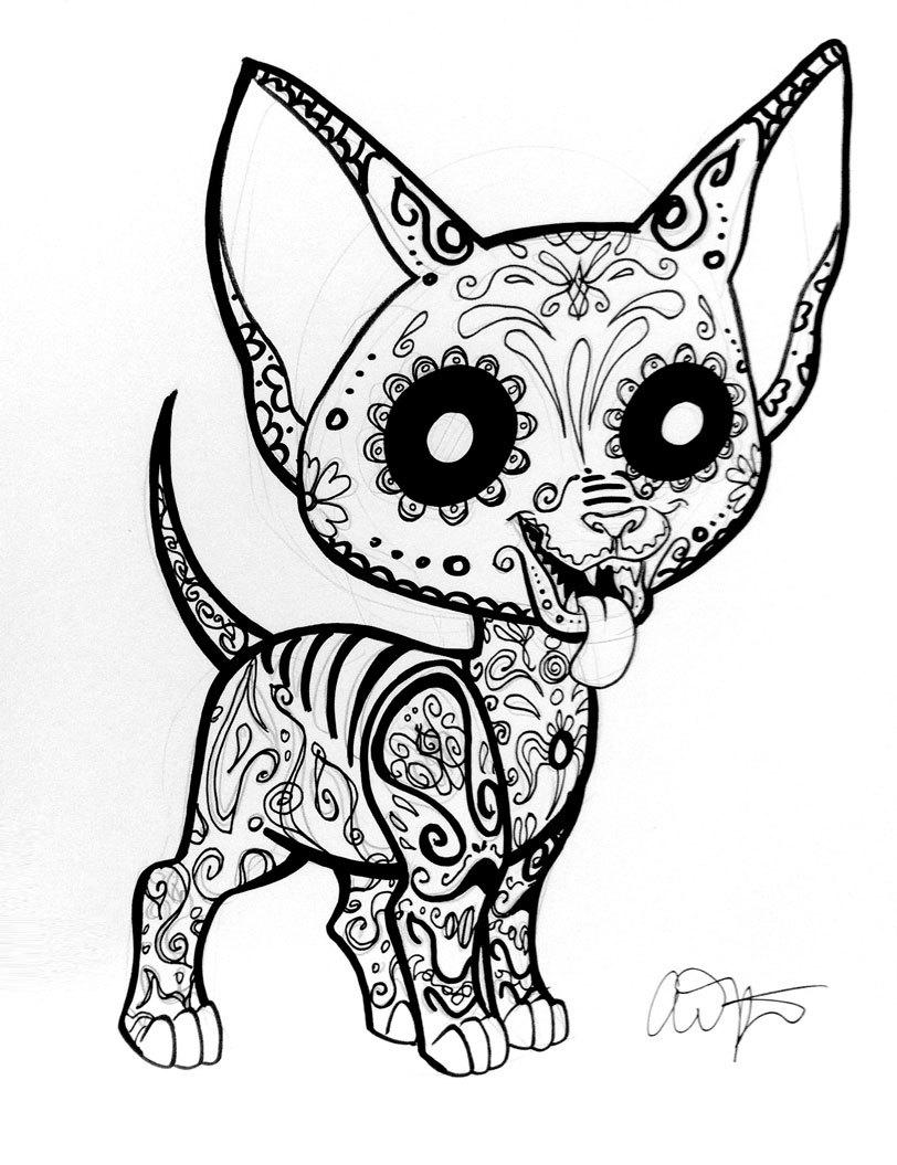 Gatos Calavera Para Pintar