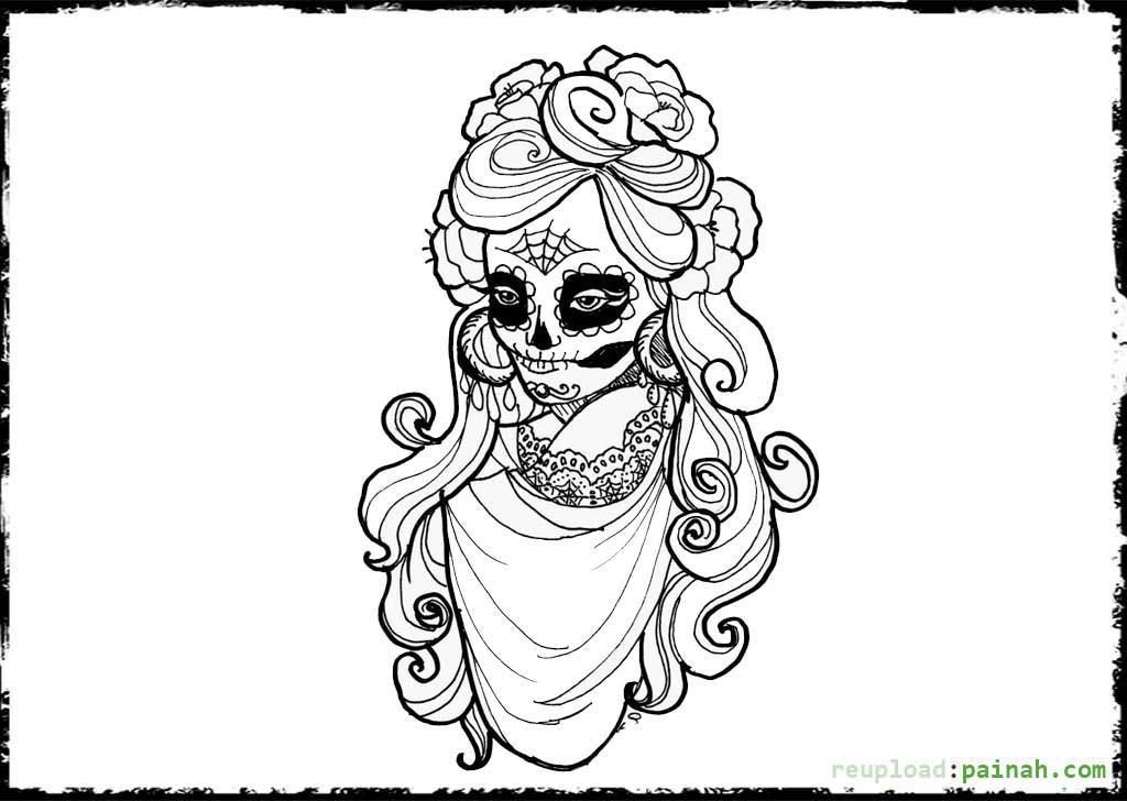 Mujer Calavera Para Pintar