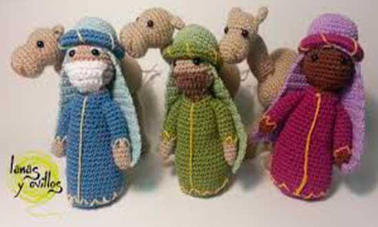 amigurumis-navidad-reyes-magos-y-camellos Melchor Gaspar Baltasar