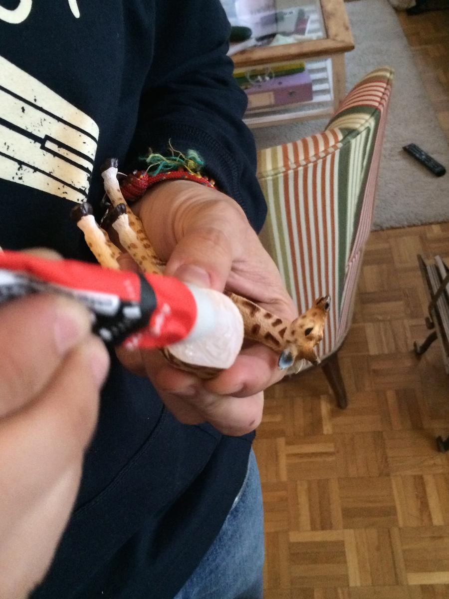 Pegamento sobre el corte