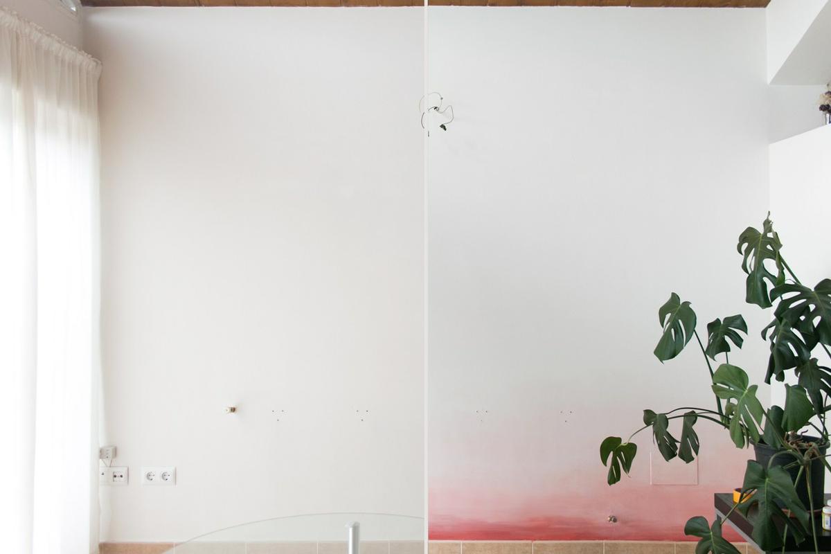 Pintar pared con degradado, visto en "I am a Mess Blog"