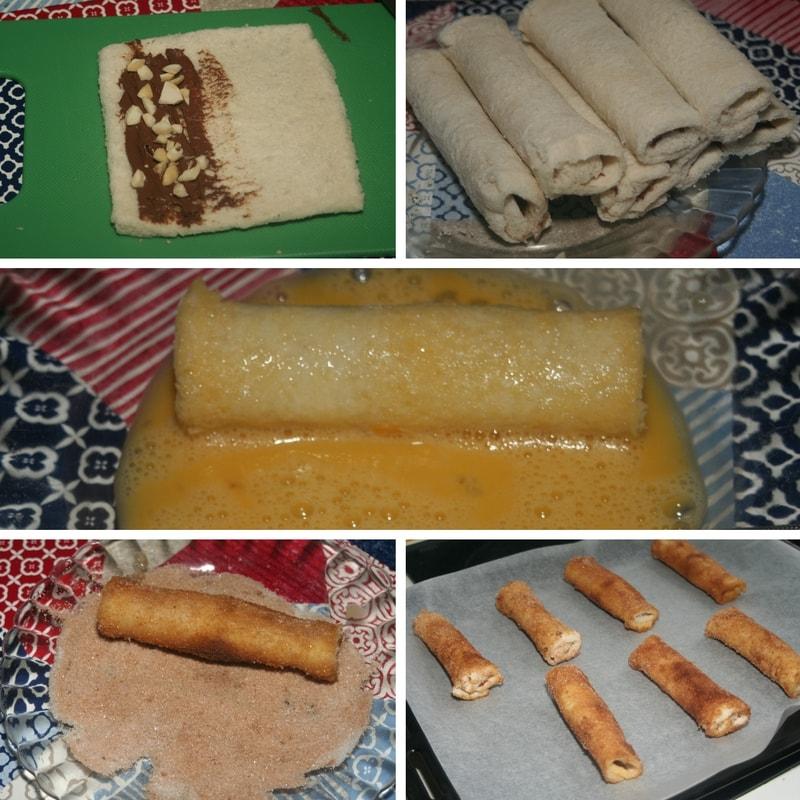 receta de Canutillos de Pan de Molde con Nocilla