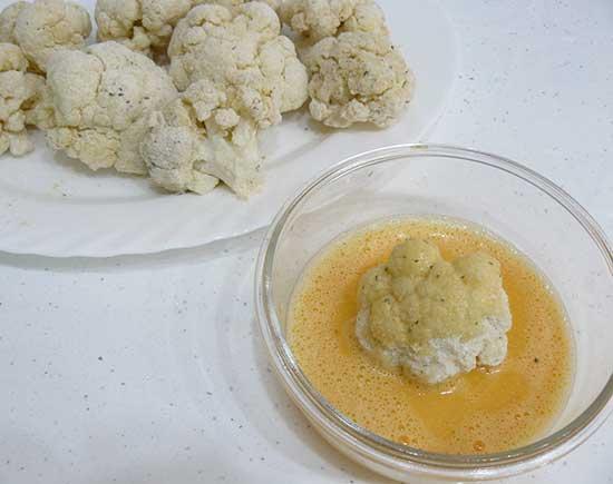 Coliflor rebozada