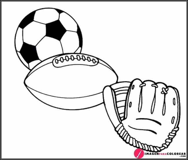 Guante Y Pelotas Dibujo Para Pintar