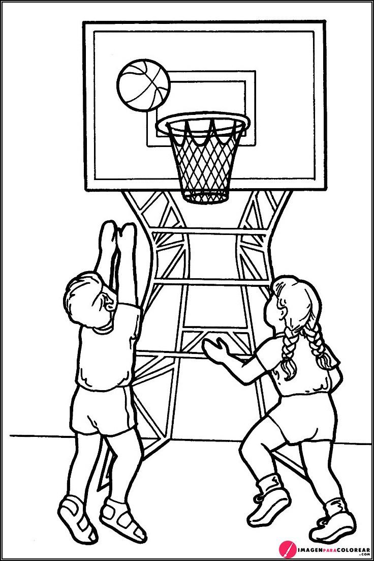 Jugadores Baloncesto Dibujo Para Pintar