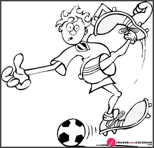 Jugando Futbol Dibujo Para Pintar