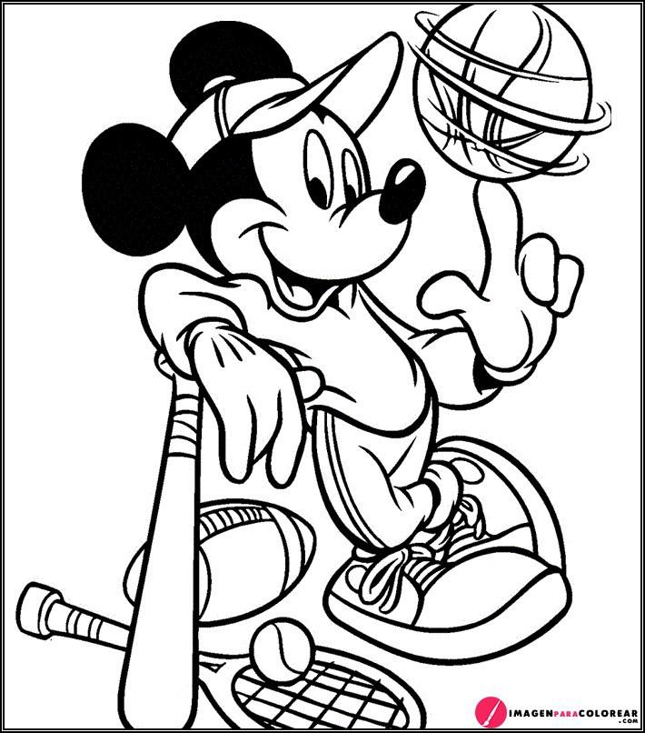 Mickey Deporte Dibujo Para Pintar
