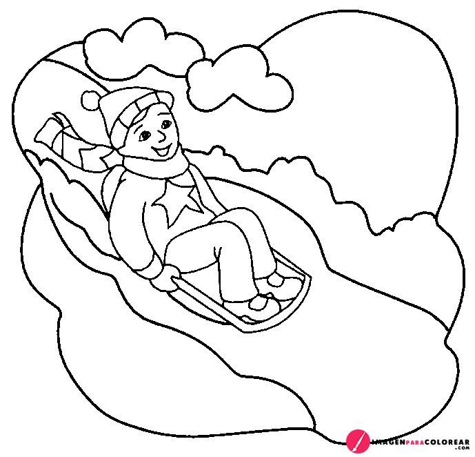 Nieve Trineo Dibujo Para Pintar