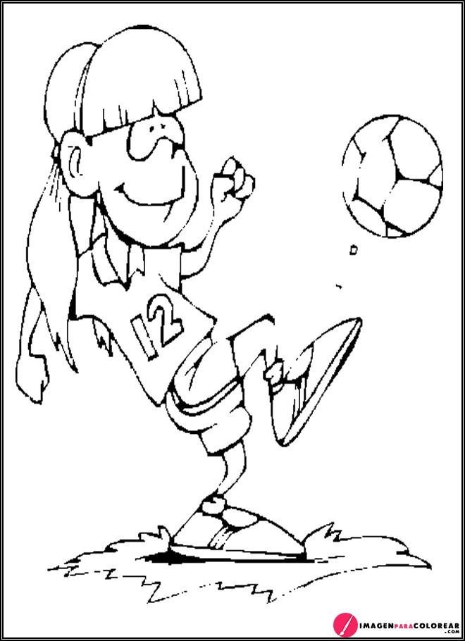Futbol Mujer Para Colorear
