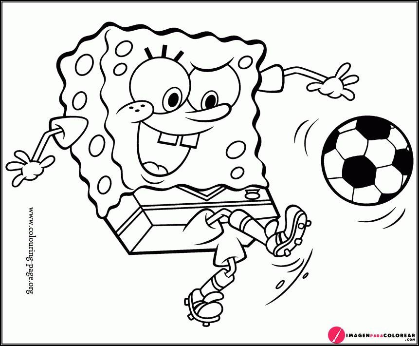 Para Pintar Bob Esponja Futbol