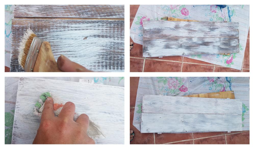 cartel con palets - Pintar con brocha