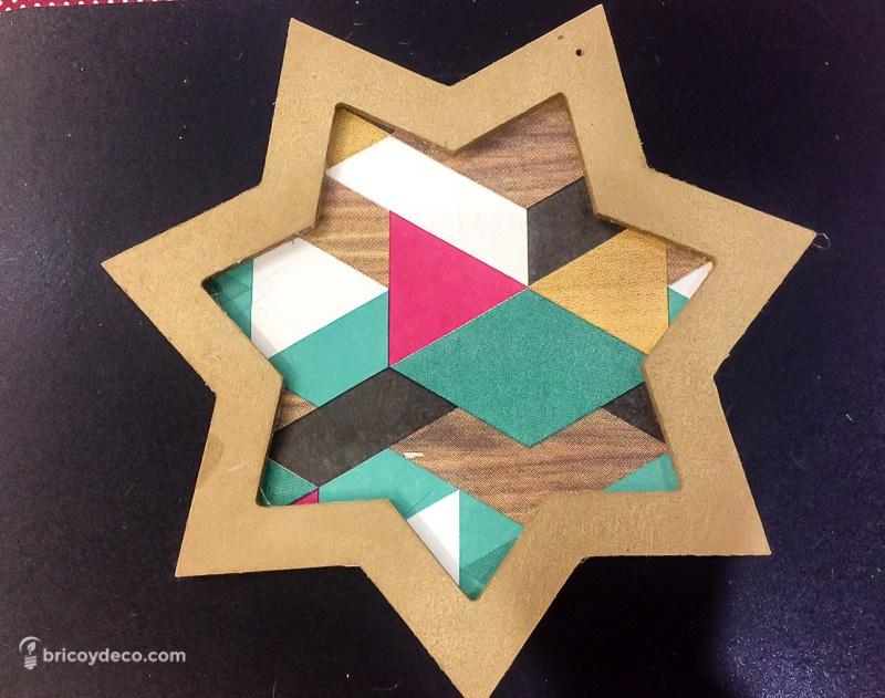 estrella de DM decorada con decoupage por Bricoydeco