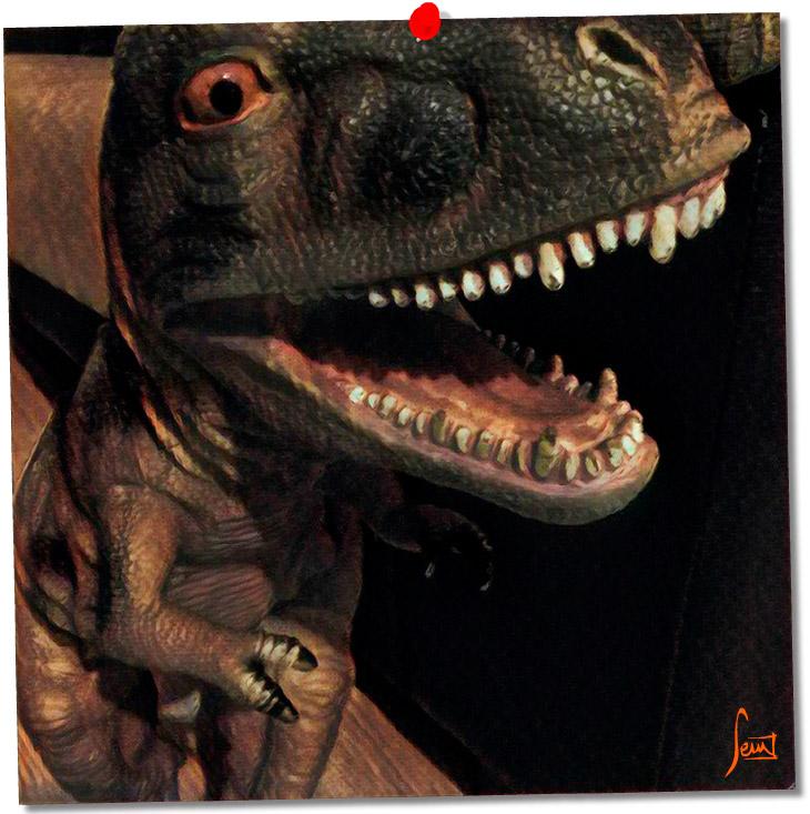Un T-Rex es la mascota de la clase