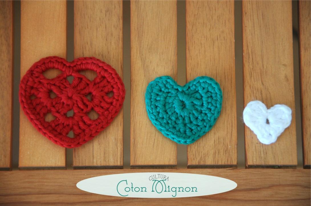 Corazones de Navidad en Crochet