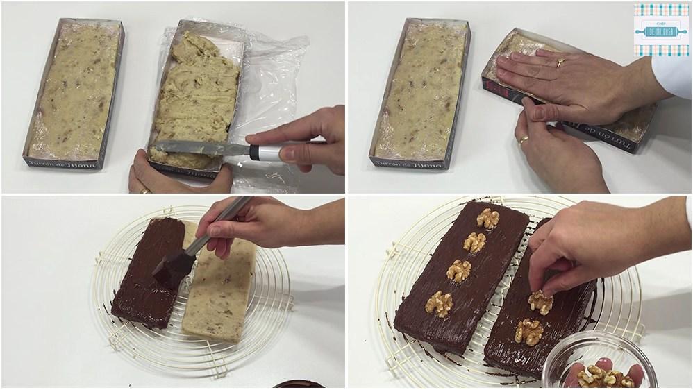 Turron de Chocolate, Nata (crema de leche) y Nueces