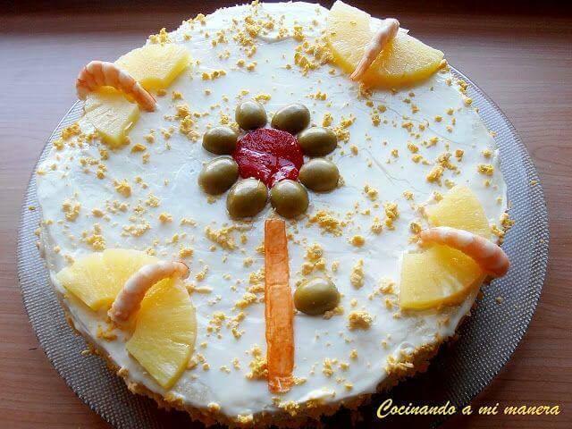 pastel salado de piña