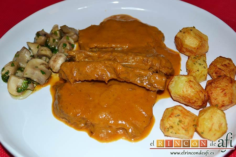 Colita de cuadril en salsa, sugerencia de presentación