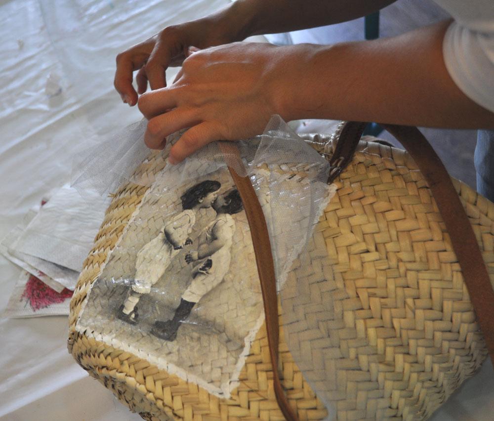 Cesta decorada découpage